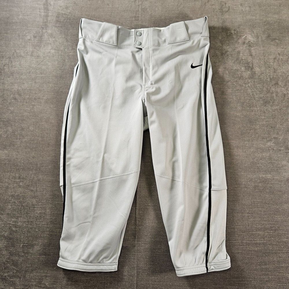 Nike Team Baseball Engineered Gray Black Striped Pants Mens Size Large New